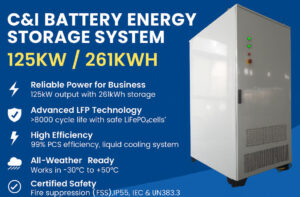 “Sunlith Energy’s next-generation Commercial & Industrial Battery Energy Storage System (C&I BESS) – Model 125kW/261kWh.”