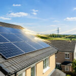 UK rooftop solar panels exporting spare electricity to the grid under Octopus Energy's export tariff